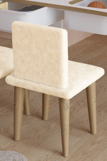 Montessori Yumşak Kumaşlı Çocuk Masası Oyun Masası Aktivite Masası 2 Adet Welsoft Sandalyeli