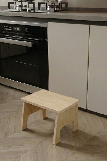 Yetiş İki Basamaklı MDF Tabure Merdiven Safir Meşe