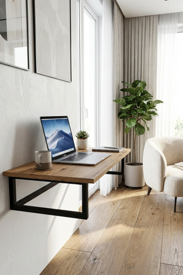 Duvara Monte Katlanabilir Pratik Çalışma Masası Bilgisayar Masası Çizim Masası