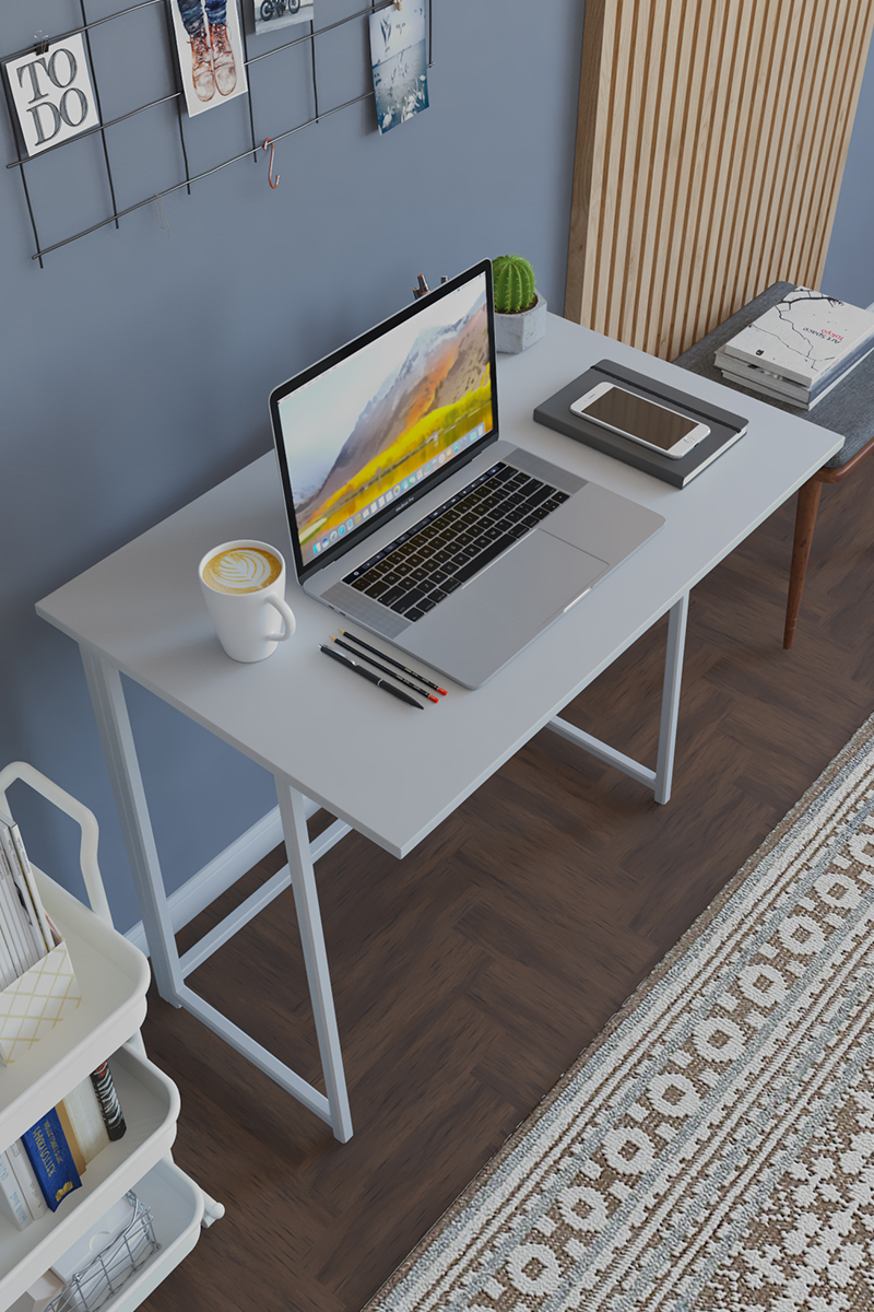 Yüceer Home Workpro Beyaz Tabla Beyaz Ayak Çalışma Masası 