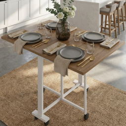 Büyük Çift Katlanabilir Ve Dik Durabilen Yemek Masası Çalışma Masası Marble