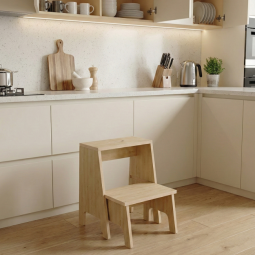 Yetiş İki Basamaklı MDF Tabure Merdiven Safir Meşe